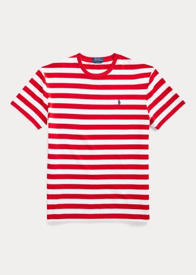 Playeras Polo Ralph Lauren Hombre Rojos / Blancos / Azul Marino - Classic Striped Jersey - PYQCH2359